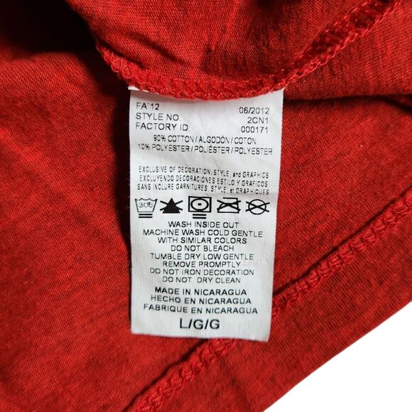 Majestic Red Short Sleeve "TEXAS" T Shirt sz L - Picture 8 of 9